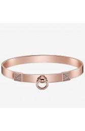 Fake Hermes Rose Gold Collier De Chien Bracelet HJ00842