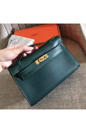 Fake Wholesale Hermes Malachite Epsom Kelly Pochette Handmade Bag HJ01088