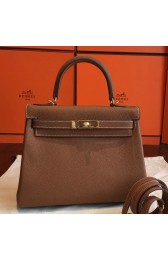 Faux High End Hermes Gold Clemence Kelly Retourne 28cm Handmade Bag HJ00778