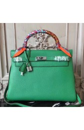Hermes Bamboo Clemence Kelly 28cm Bag HJ00462