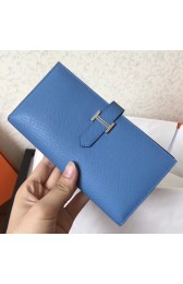Hermes Blue Jean Epsom Bearn Gusset Wallet HJ01188