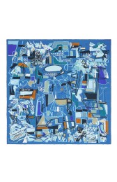 Hermes Blue Modernisme Tropical Scarf 140cm HJ00011