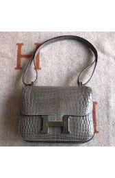Hermes Constance 24cm Grey Porosus Crocodile HJ00257