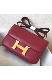 Hermes Epsom Constance 24cm Dark Red Handmade Bag HJ00370