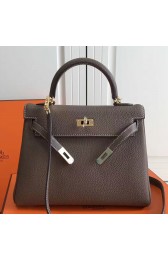 Hermes Etoupe Clemence Kelly 25cm GHW Bag Replica HJ00691