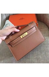 Hermes Gold Epsom Kelly Pochette Handmade Bag HJ01331