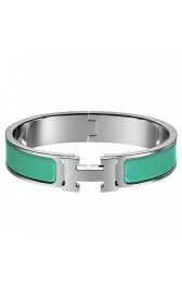 Hermes Green Enamel Clic H PM Bracelet HJ00671