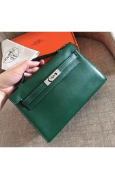 Hermes Malachite Swift Kelly Pochette Handmade Bag HJ00586