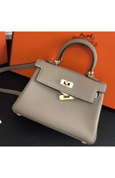 High Quality Perfect Hermes Grey Clemence Kelly 20cm GHW Bag HJ00637