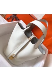 High Quality Replica Hermes White Picotin Lock MM 22cm Handmade Bag HJ00497