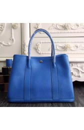 Hot Fake Hermes Medium Garden Party 36cm Tote In Blue Leather HJ00975