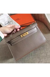 Hot Fake Perfect Hermes Etoupe Epsom Kelly Pochette Handmade Bag HJ00050