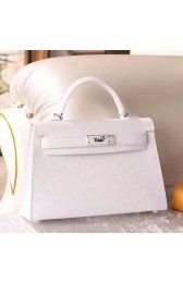 Hot Imitation Hermes White Epsom Kelly Mini II 20cm Handmade Bag HJ01117