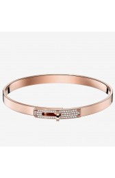 Imitation AAA Hermes Rose Gold Small Kelly Bracelet With Diamonds HJ00696