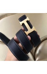 Imitation Hermes H Belt Buckle & Black Clemence 32 MM Strap Replica HJ00674