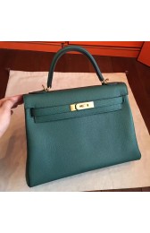 Imitation Hermes Malachite Clemence Kelly Retourne 32cm Handmade Bag HJ00120