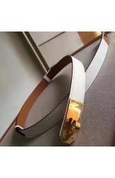 Imitation Replica Hermes White Epsom Kelly Belt With Gold Hardware HJ00419