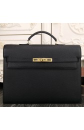 Knockoff 1:1 1:1 Hermes Black Kelly Depeche 38cm Briefcase Bag HJ00464