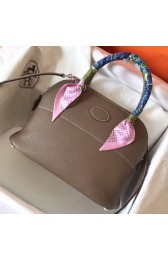 Knockoff Designer Fake Hermes Taupe Clemence Bolide 27cm Handmade Bag HJ00932