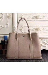 Luxury Hermes Medium Garden Party 36cm Tote In Grey Leather HJ01141