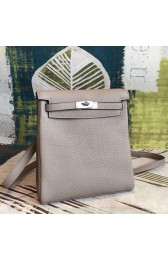 New AAA Hermes Gris Asphalt Clemence Kelly Ado PM Backpack HJ01212