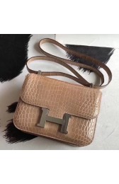 New Replica Hermes Constance 24cm Poussiere Porosus Crocodile HJ01334