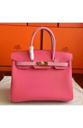 Perfect Faux Hermes Rose Lipstick Espom Horseshoe Brikin 30cm Handmade Bag HJ00610