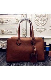Replica 1:1 Hermes Victoria II 35cm Bag In Brown Leather Replica HJ01290