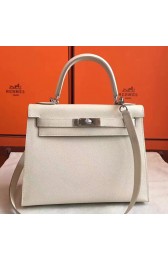 Replica 1:1 Hermes White Epsom Kelly Sellier 28cm Handmade Bag HJ00192