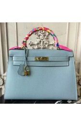 Replica AAA Hermes Light Blue Epsom Kelly 32cm Sellier Bag HJ00363