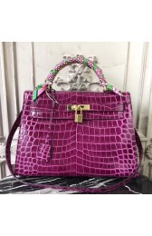 Replica AAAAA Hermes Kelly 32cm Bag In Fuchsia Crocodile Leather Replica HJ00618