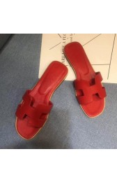 Replica Designer Hermes Oran Sandals In Rose Red Epsom Leather HJ00918