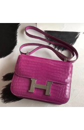 Replica Fake Hot Hermes Constance 24cm Rose Scheherazade Porosus Crocodile HJ00929