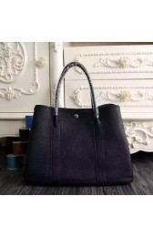 Replica Faux Hermes Small Garden Party 30cm Tote In Black Leather HJ00395