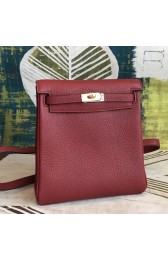 Replica Hermes Bordeaux Clemence Kelly Ado PM Backpack HJ00111