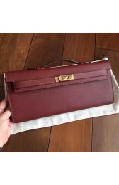 Replica Hermes Bordeaux Epsom Kelly Cut Clutch Handmade Bag HJ00738