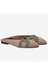 Replica Hermes Khaki Crystal Roxane Mule HJ00019