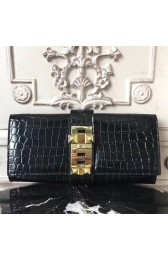 Replica Hermes Medor Clutch Bag In Black Crocodile Leather HJ00709