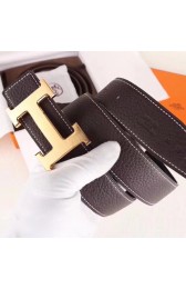 Replica Knockoff Hermes H Belt Buckle & Chocolate Clemence 32 MM Strap HJ00900